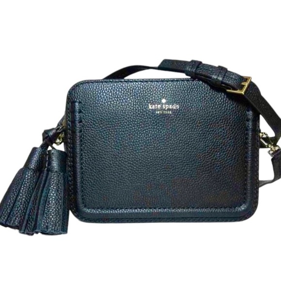 Kate Spade Orchard Street Arla Leather City Scape Crossbody Bag Purse Black EUC - Picture 2 of 16